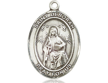 Extel Large Oval Pewter St. Deborah Medal Made in USA