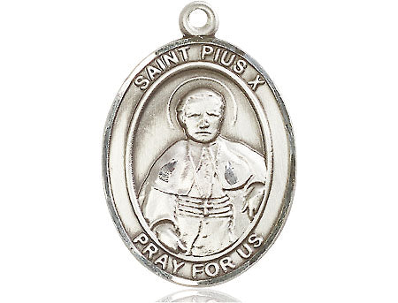 Extel Large Oval Pewter St. Pius X Medal Made in USA
