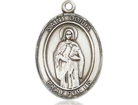 Extel Large Oval Pewter St. Odilia Medal Made in USA