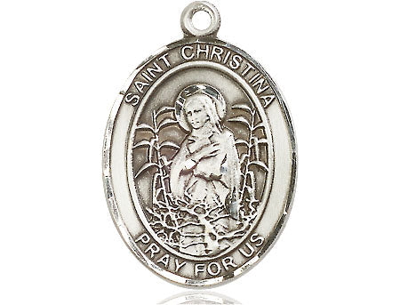 Extel Large Oval Pewter St. Christina Medal Made in USA