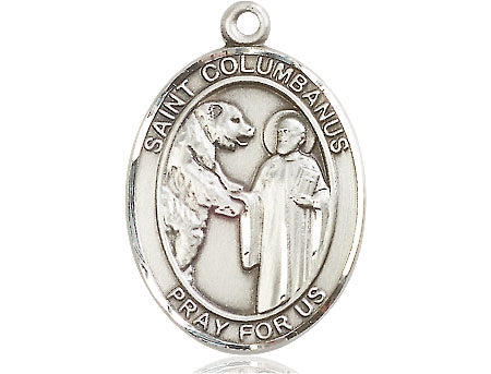 Extel Large Oval Pewter St. Columbanus Medal Made in USA