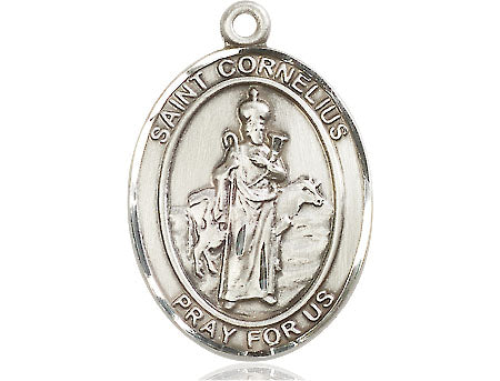 Extel Large Oval Pewter St. Cornelius Medal Made in USA
