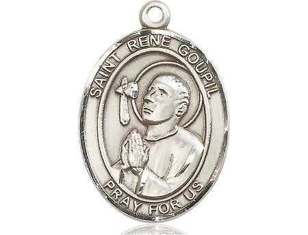 Extel Large Oval Pewter St. Rene Goupil Medal Made in USA