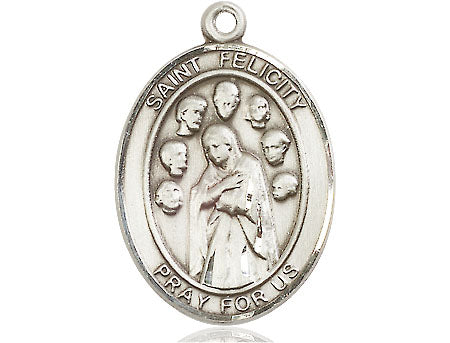 Extel Large Oval Pewter St. Felicity Medal Made in USA