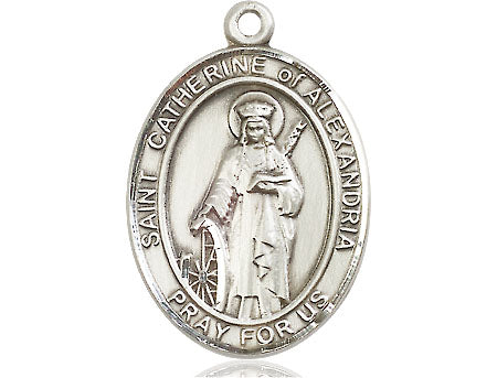 Extel Large Oval Pewter St. Catherine Medal Made in USA
