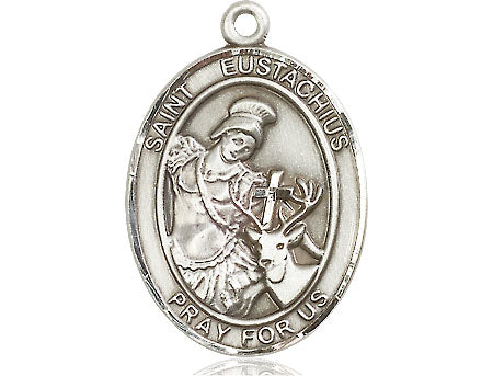 Extel Large Oval Pewter St. Eustachius Medal Made in USA