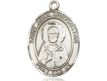 Extel Large Oval Pewter St. John Chrysostom Medal Made in USA
