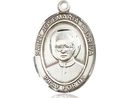 Extel Large Oval Pewter St. Josemaria Escriva Medal Made in USA
