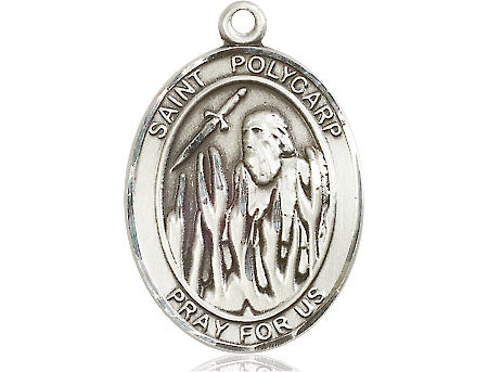 Extel Large Oval Pewter St. Polycarp Medal Made in USA