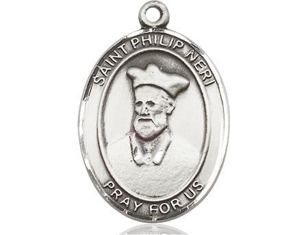 Extel Large Oval Pewter St. Philip Neri Medal Made in USA