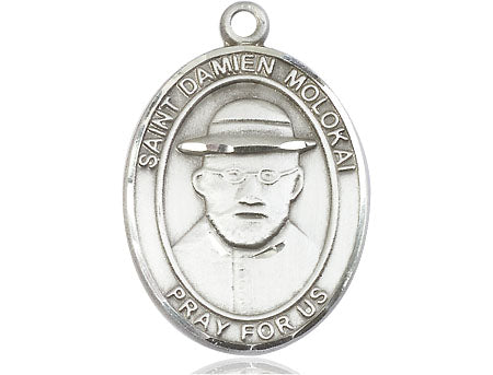 Extel Large Oval Pewter St. Damien Medal Made in USA