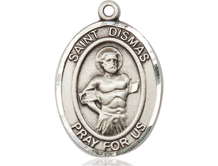 Extel Large Oval Pewter St. Dismas Medal Made in USA
