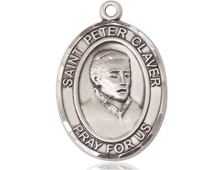 Extel Large Oval Pewter St. Peter Claver Medal Made in USA