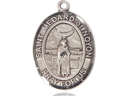 Extel Large Oval Pewter St. Medard Medal Made in USA