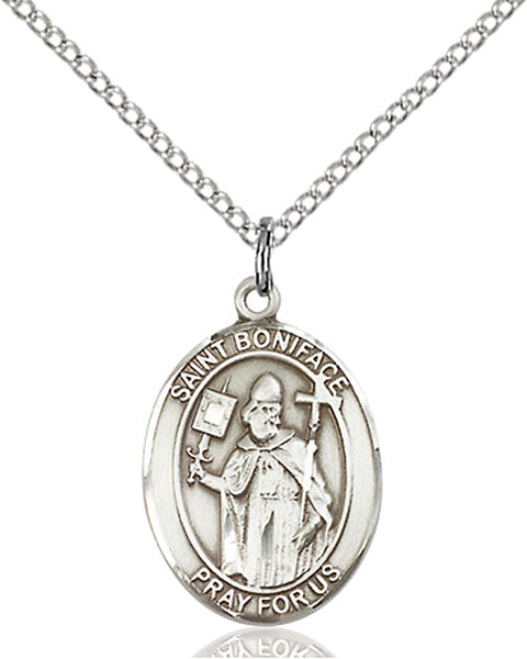 Extel Medium Oval Sterling Silver St. Boniface Pendant