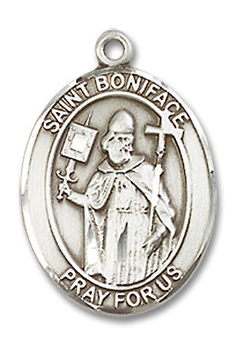 Extel Medium Oval Sterling Silver St. Boniface Medal Made in USA