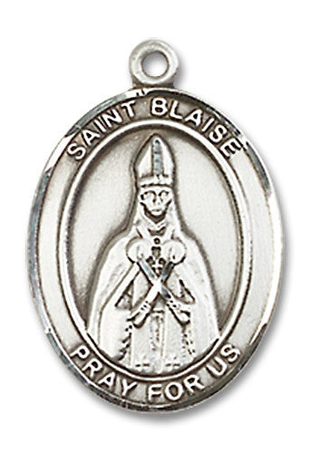 Extel Medium Oval Sterling Silver St. Blaise Medal Made in USA