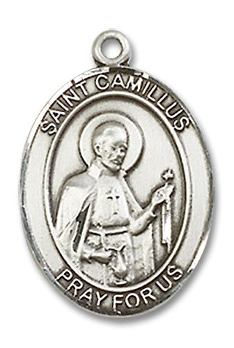 Extel Medium Oval Sterling Silver St. Camillus Medal USA