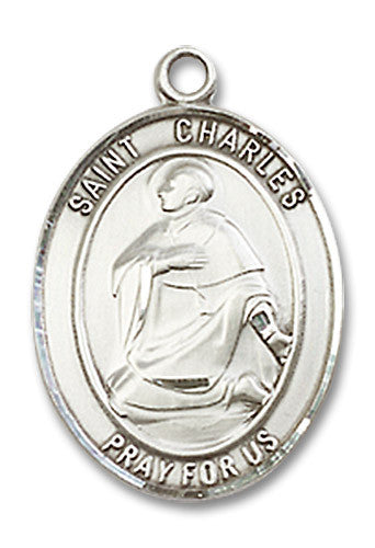 Extel Medium Oval Sterling Silver St. Charles Borromeo Medal