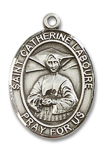 Extel Medium Oval Sterling Silver St. Catherine Laboure Medal