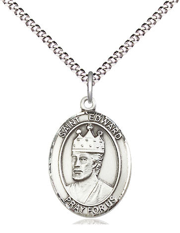 Extel Medium Oval Pewter St Edward Pendant with 18 Inch Chain