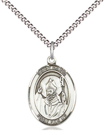 Extel Medium Oval Pewter St. David Pendant with 18 Inch Chain