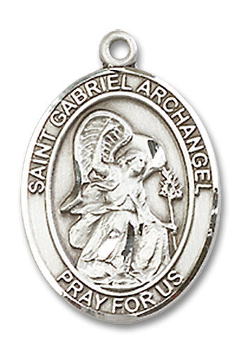 Extel Medium Oval Sterling Silver St. Gabriel Medal Made in USA