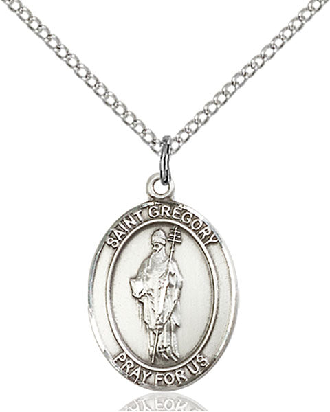 Extel Medium Oval Sterling Silver St. Gregory Pendant