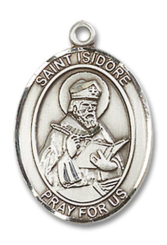 Extel Medium Oval Sterling Silver St. Isidore Medal USA
