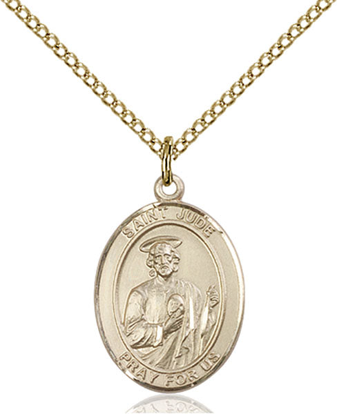 Extel Medium Oval 14kt Gold Filled St. Jude Pendant 18 Inch