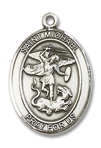 Extel Medium Oval Sterling Silver St. Michael Medal Made in USA
