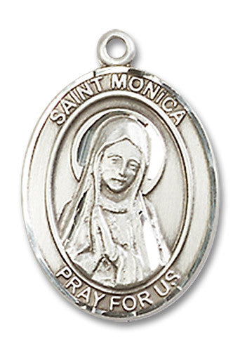 Extel Medium Oval Sterling Silver St. Monica Medal Made in USA