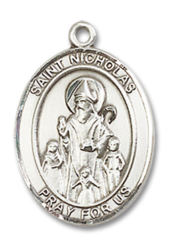 Extel Medium Oval Sterling Silver St. Nicholas Medal Made in USA
