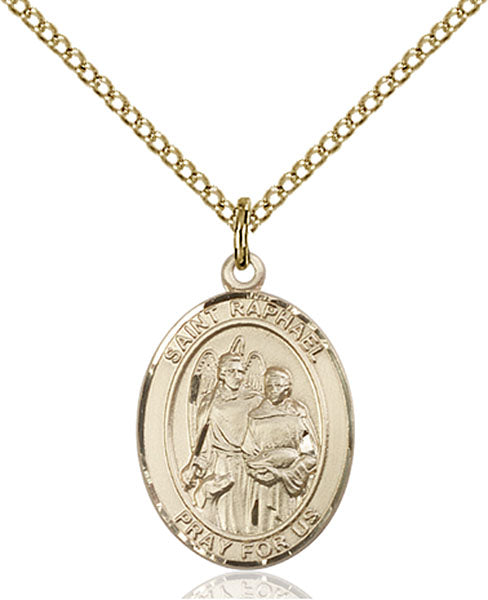 Extel Medium Oval 14kt Gold Filled St. Raphael Pendant