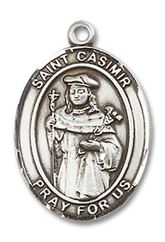 Extel Medium Oval Sterling Silver St. Casimir Medal USA