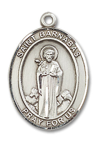 Extel Medium Oval Sterling Silver St. Barnabas Medal Made in USA