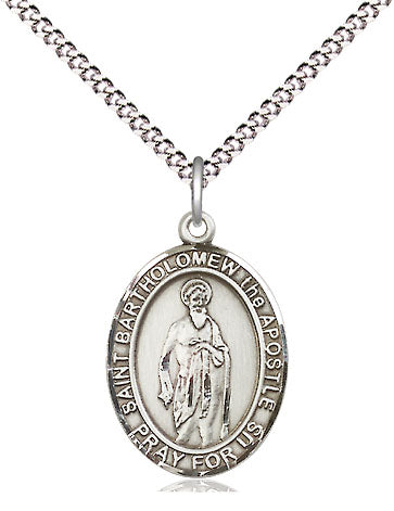 Extel Medium Oval Pewter St. Bartholomew Pendant USA