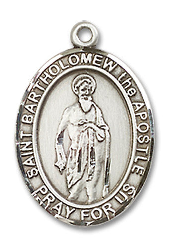 Extel Medium Oval Sterling Silver St. Bartholomew Medal