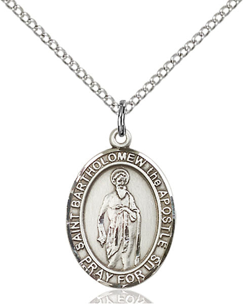 Extel Medium Oval Sterling Silver St. Bartholomew Pendant