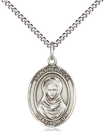 Extel Medium Oval Pewter St. Rebecca Pendant with 18 Inch Chain Made in USA