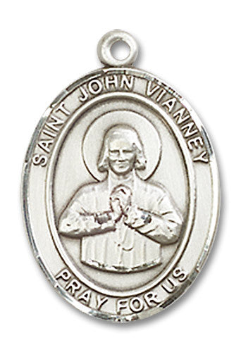 Extel Medium Oval Sterling Silver St. John Vianney Medal