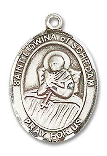 Extel Medium Oval Sterling Silver St. Lidwina Medal USA