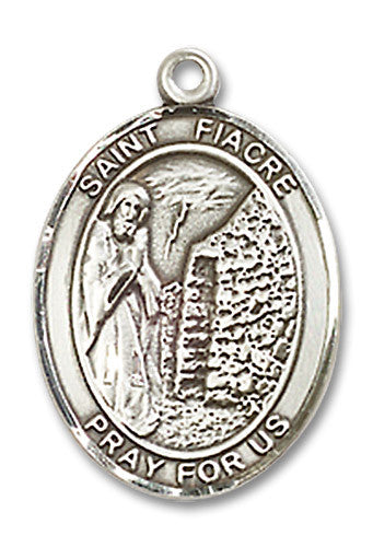 Extel Medium Oval Sterling Silver St. Fiacre Medal Made in USA