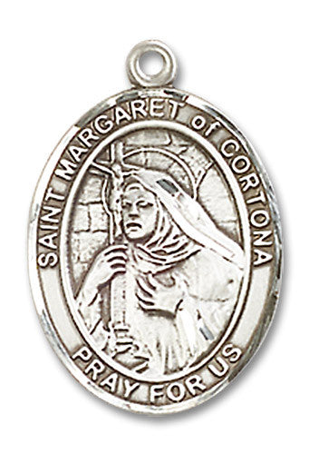 Extel Medium Oval Sterling Silver St. Margaret Medal Made in USA