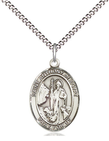 Extel Medium Oval Pewter St. Anthony Pendant with Chain