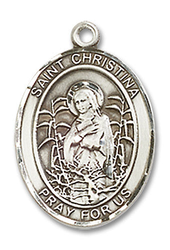 Extel Medium Oval Sterling Silver St. Christina Medal USA