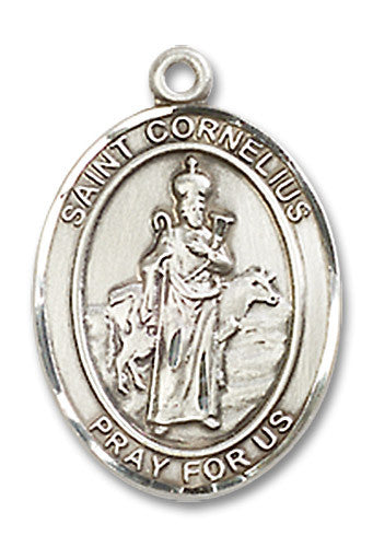 Extel Medium Oval Sterling Silver St. Cornelius Medal Made in USA