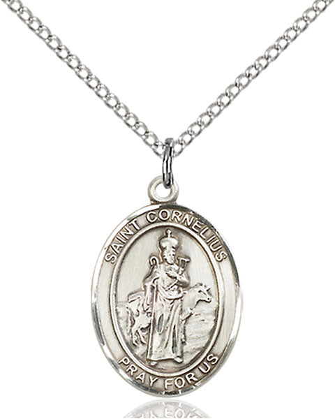 Extel Medium Oval Sterling Silver St. Cornelius Pendant