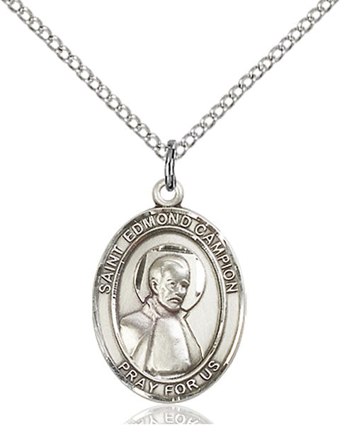 Extel Medium Oval Sterling Silver St. Edmund Campion Pendant
