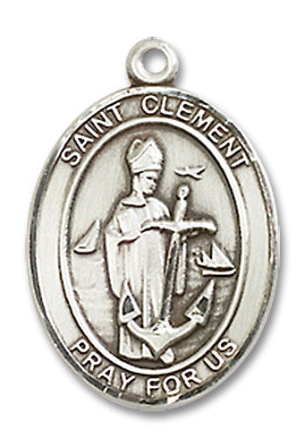 Extel Medium Oval Sterling Silver St. Clement Medal Made in USA